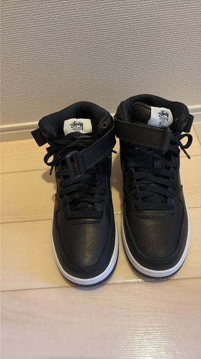Stussy × Nike Air Force 1 Mid "Black/Black"