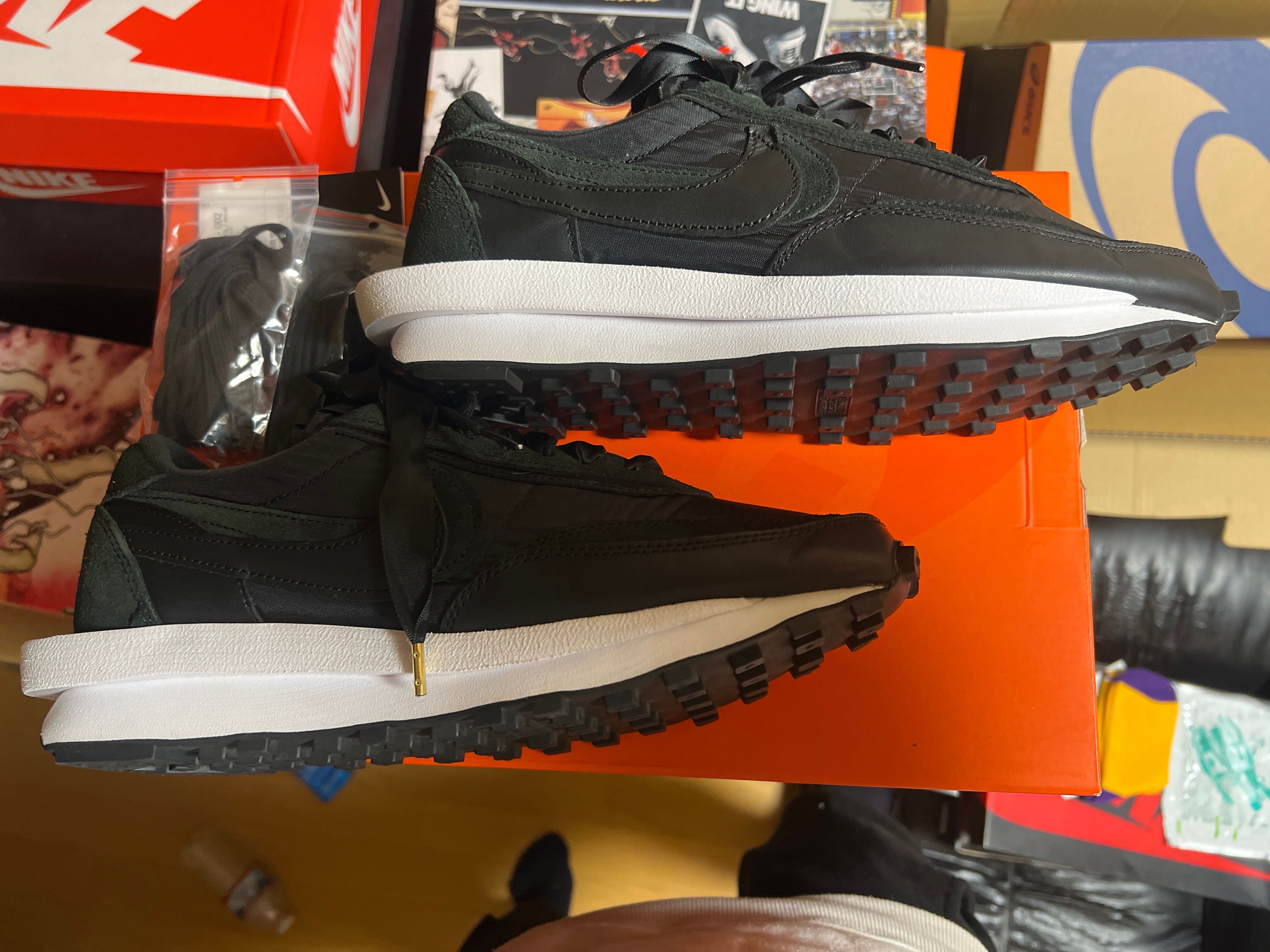 sacai × Nike LDV Waffle "Triple Black"