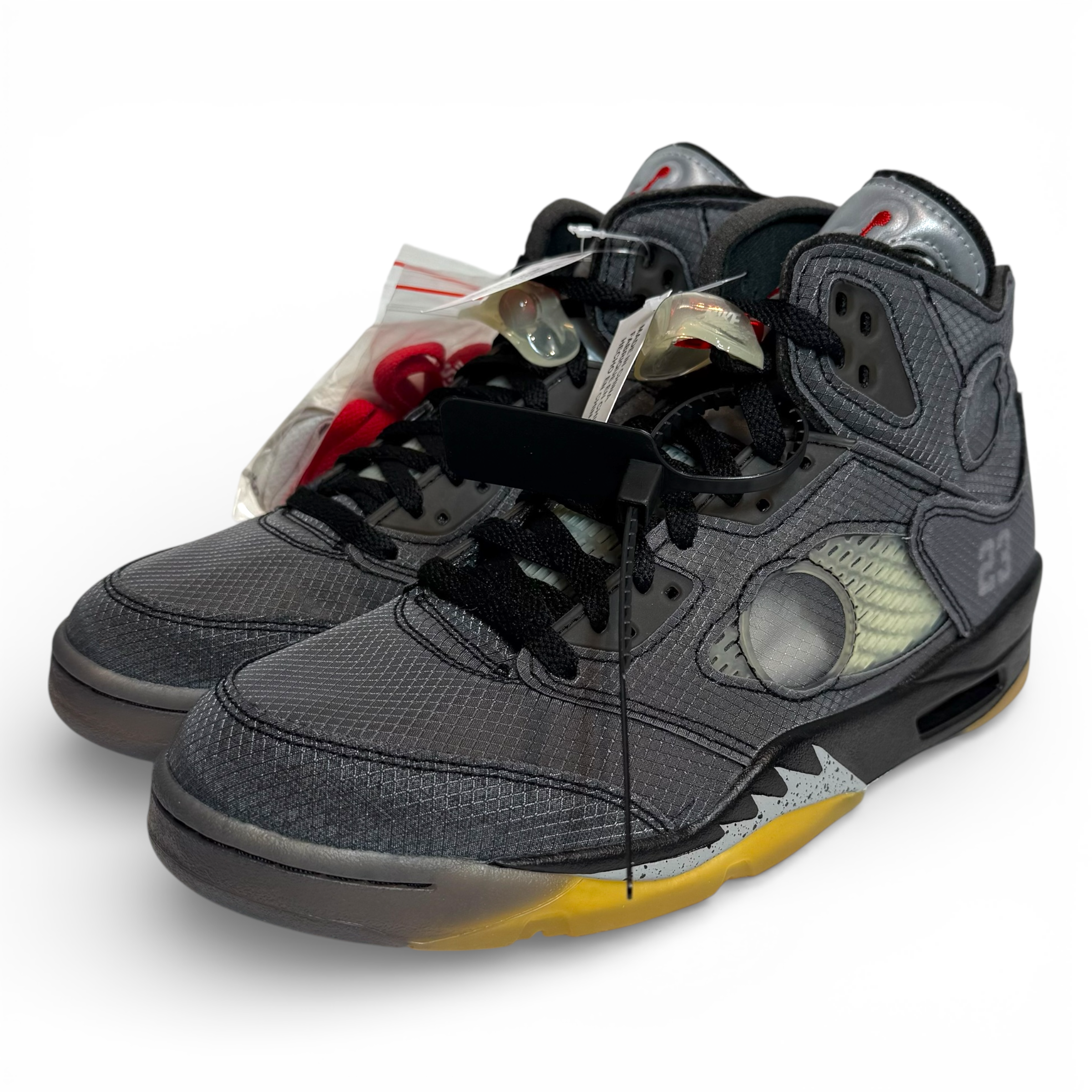 Off-White × Nike Air Jordan 5 "Black/Muslin/Fire Red"