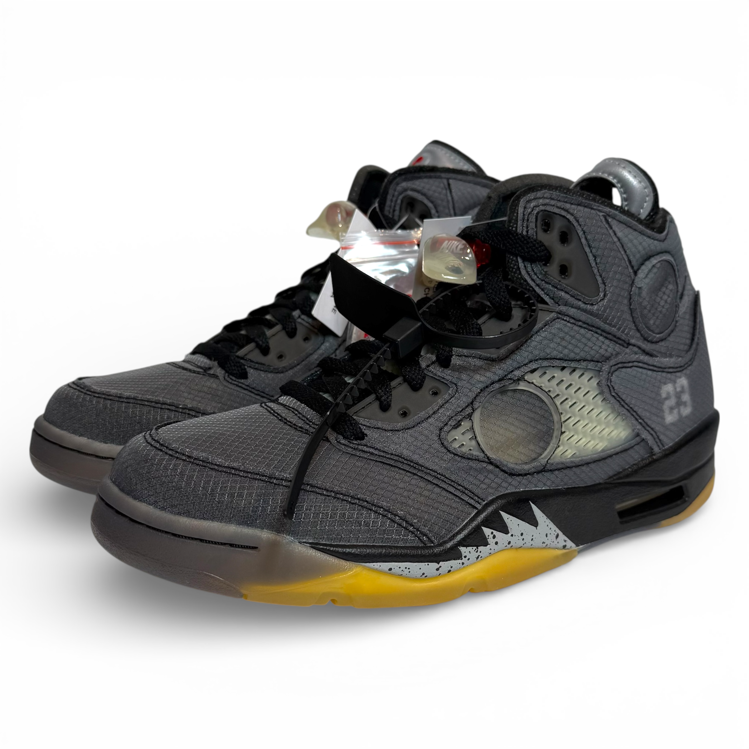 Off-White × Nike Air Jordan 5 "Black/Muslin/Fire Red"
