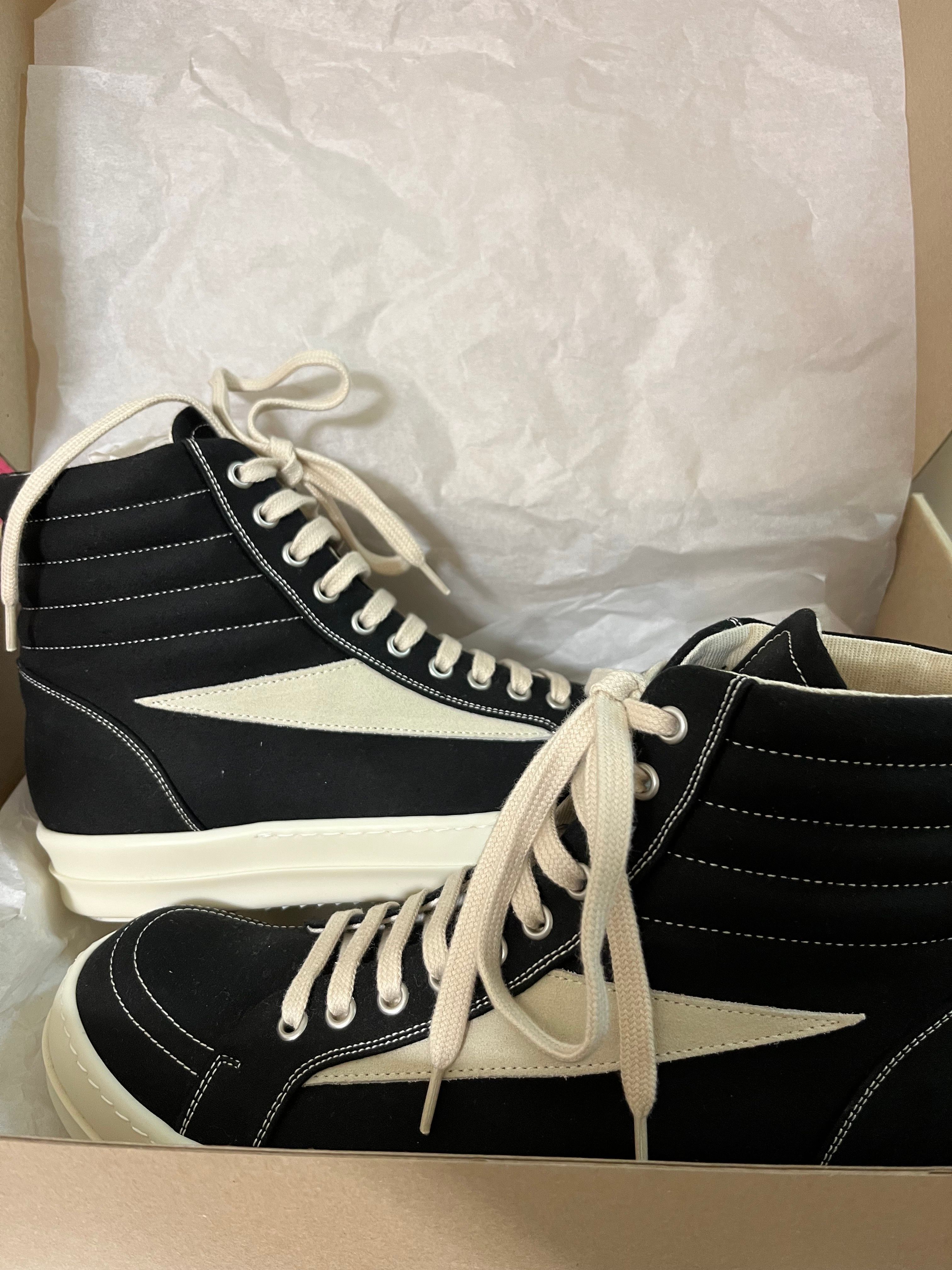 リックオウエンス ハイ ヴィンテージ スニーカー "ブラック/ミルク"