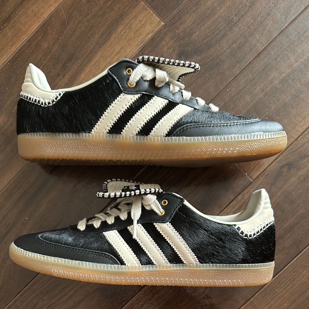 Wales Bonner × adidas Samba Pony Tonal Low "Core Black/Cream White"