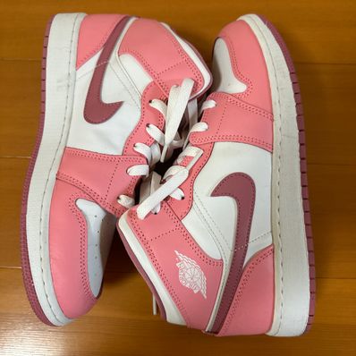 Nike GS Air Jordan 1 Mid "Coral Chalk/White/Desert Berry"