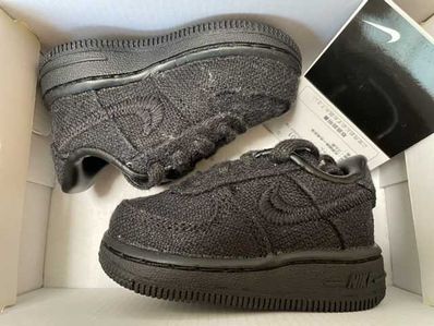 Stussy × Nike TD Air Force 1 Low "Triple Black"