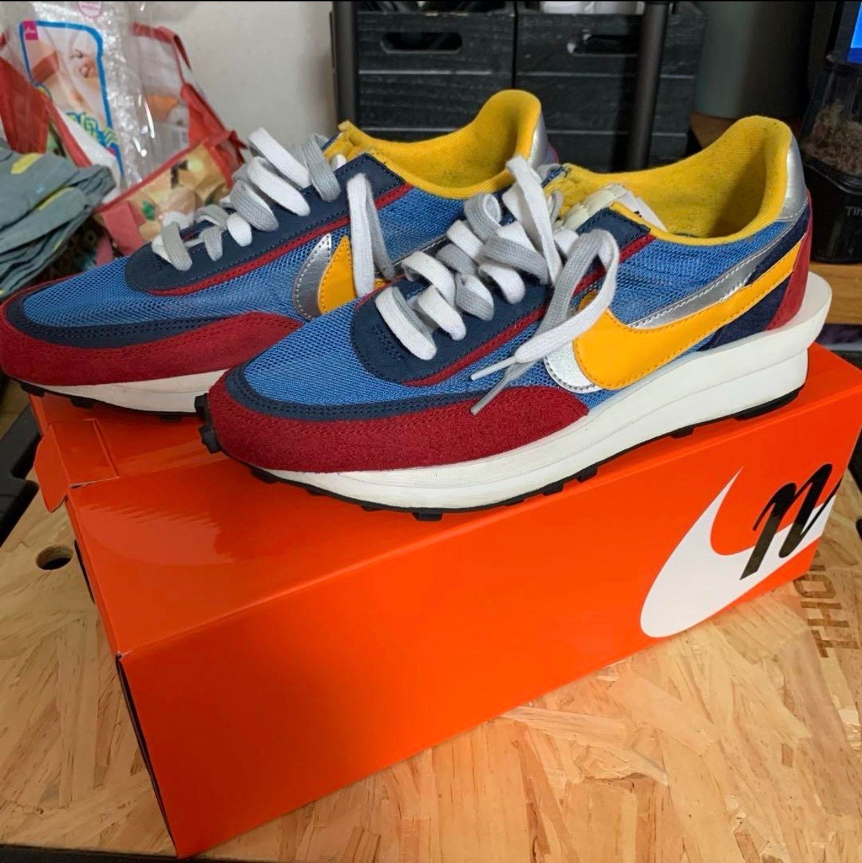 sacai × Nike LDV Waffle "Red/Blue"