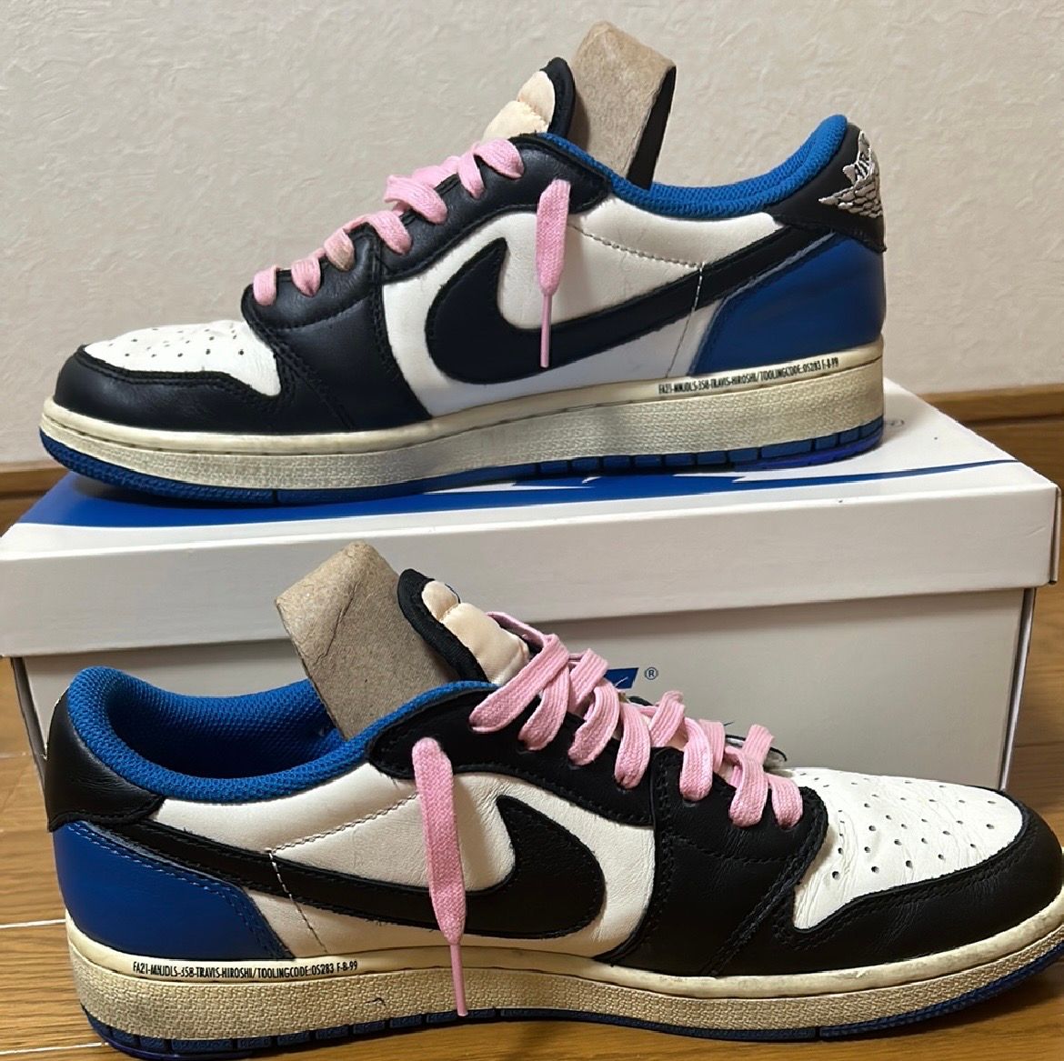 Travis Scott × fragment design × Nike Air Jordan 1 Low OG SP "Military Blue"
