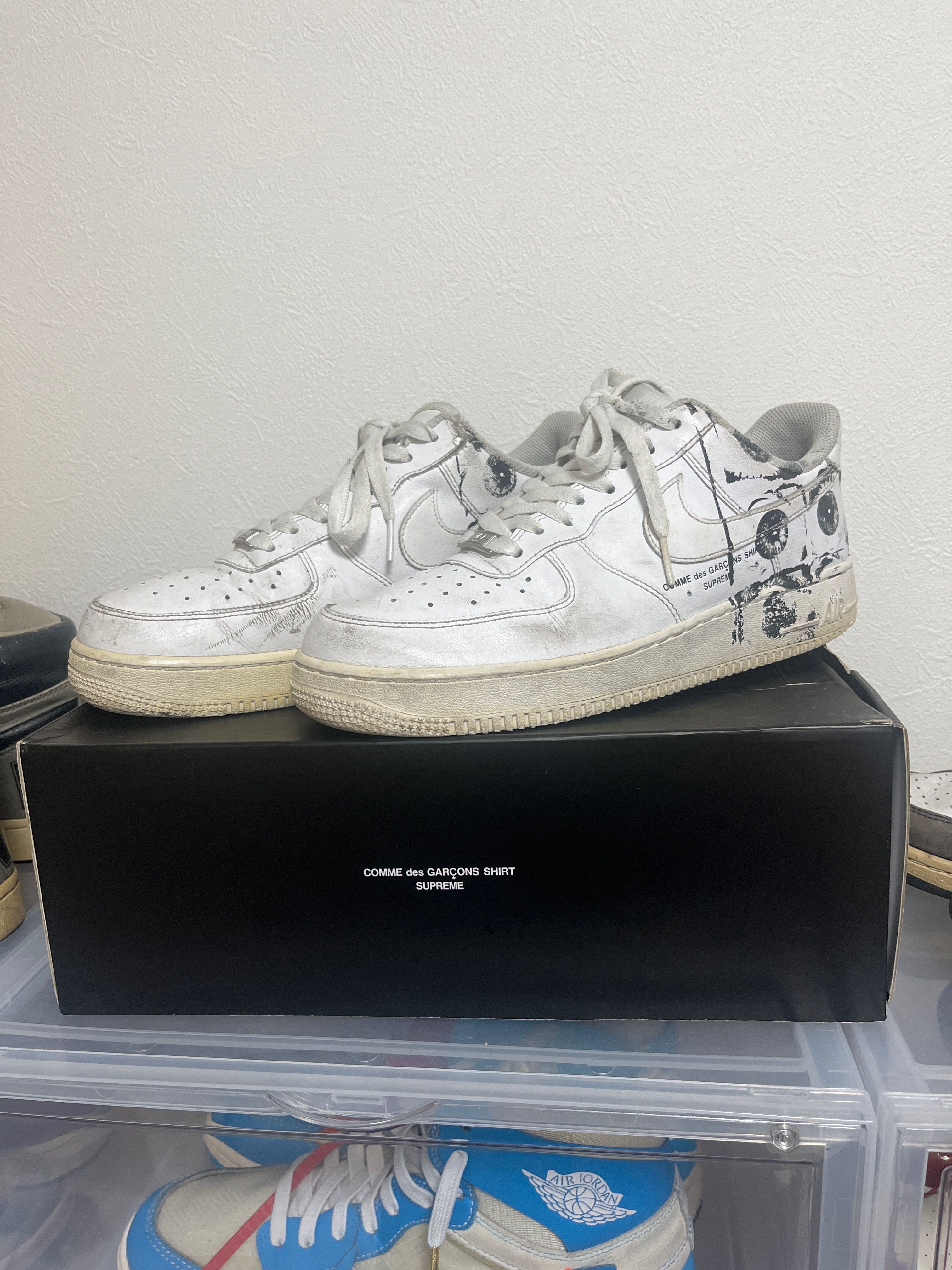 Supreme × COMME des GARCONS SHIRT × Nike Air Force 1 Low "White"