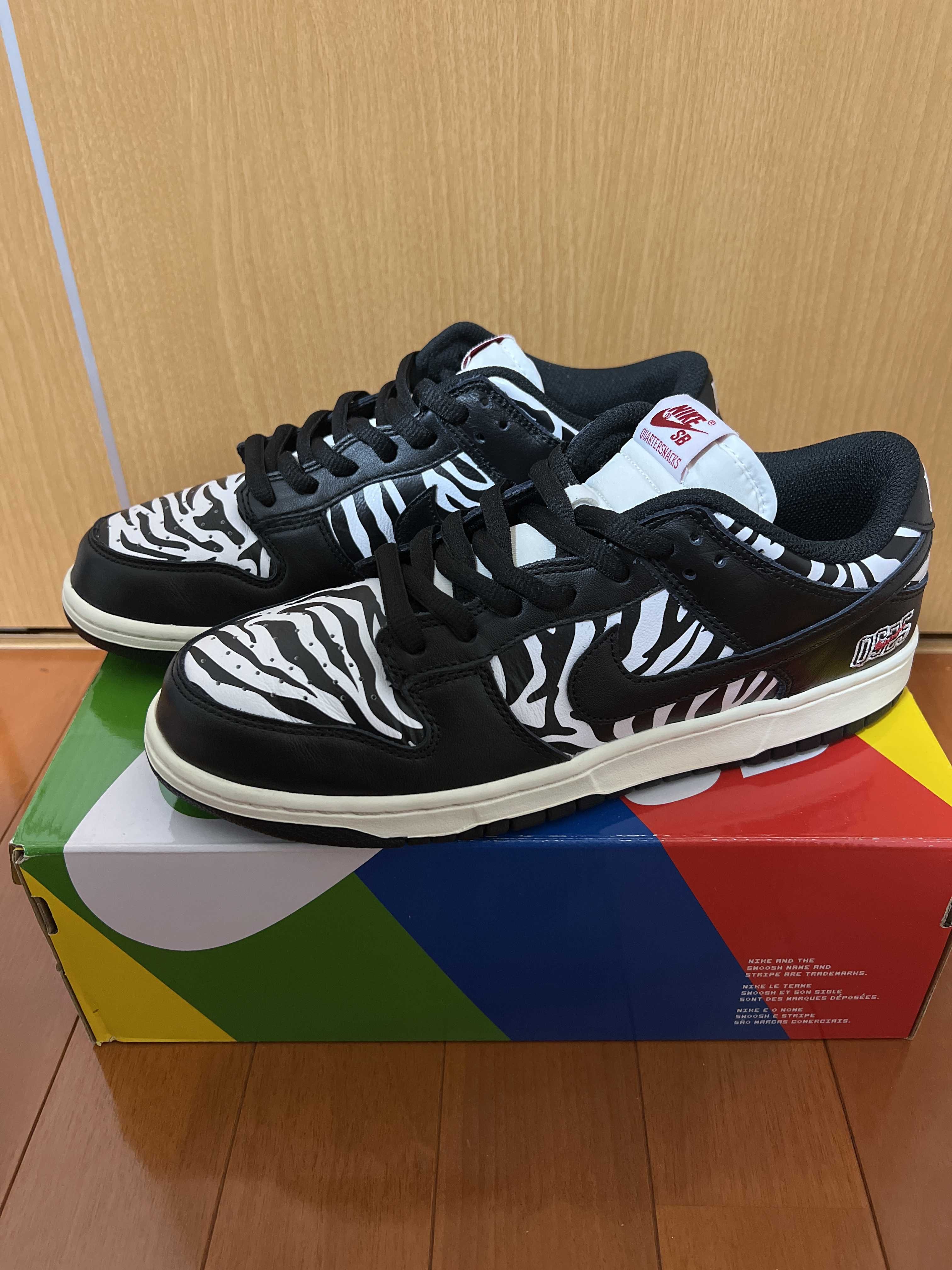 Quartersnacks × Nike SB Dunk Low "Zebra Cake/Safari"