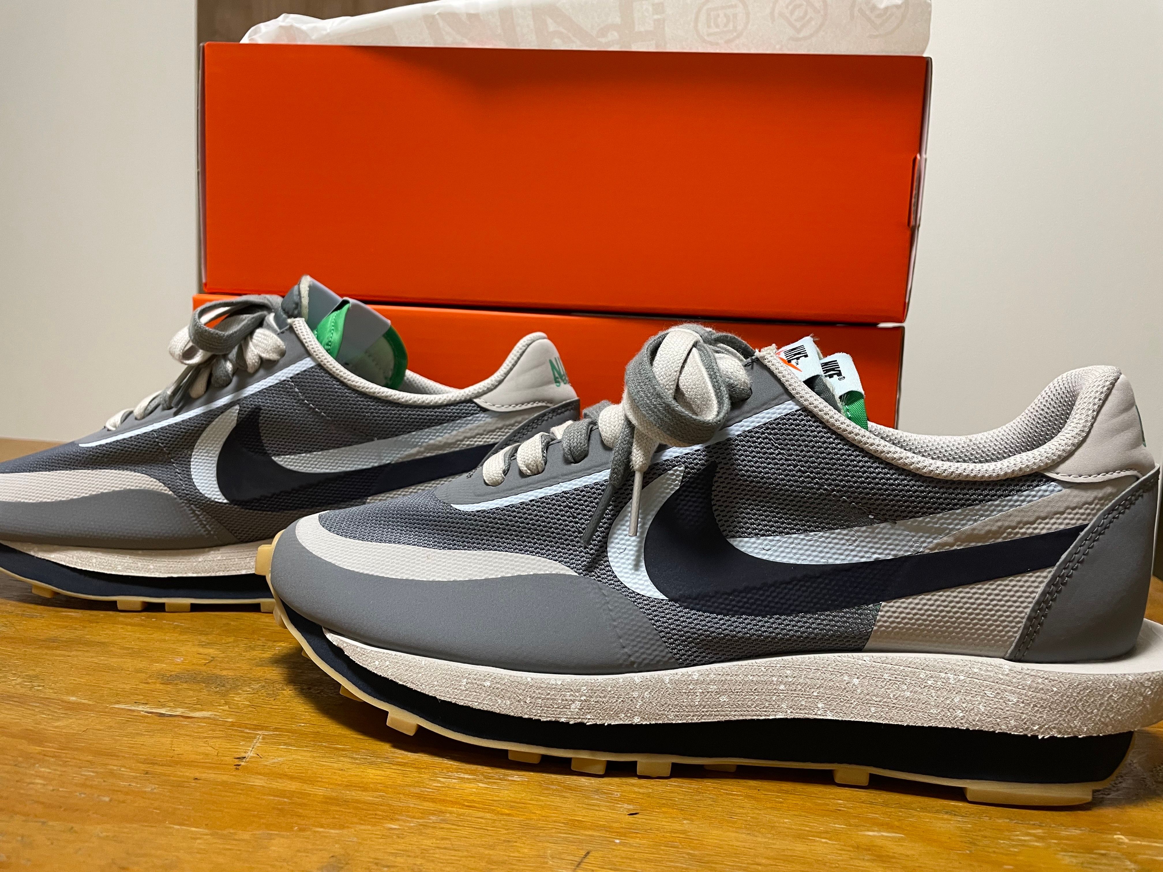 CLOT × Sacai × Nike LD Waffle "Grey Obsidian/Cool Grey"