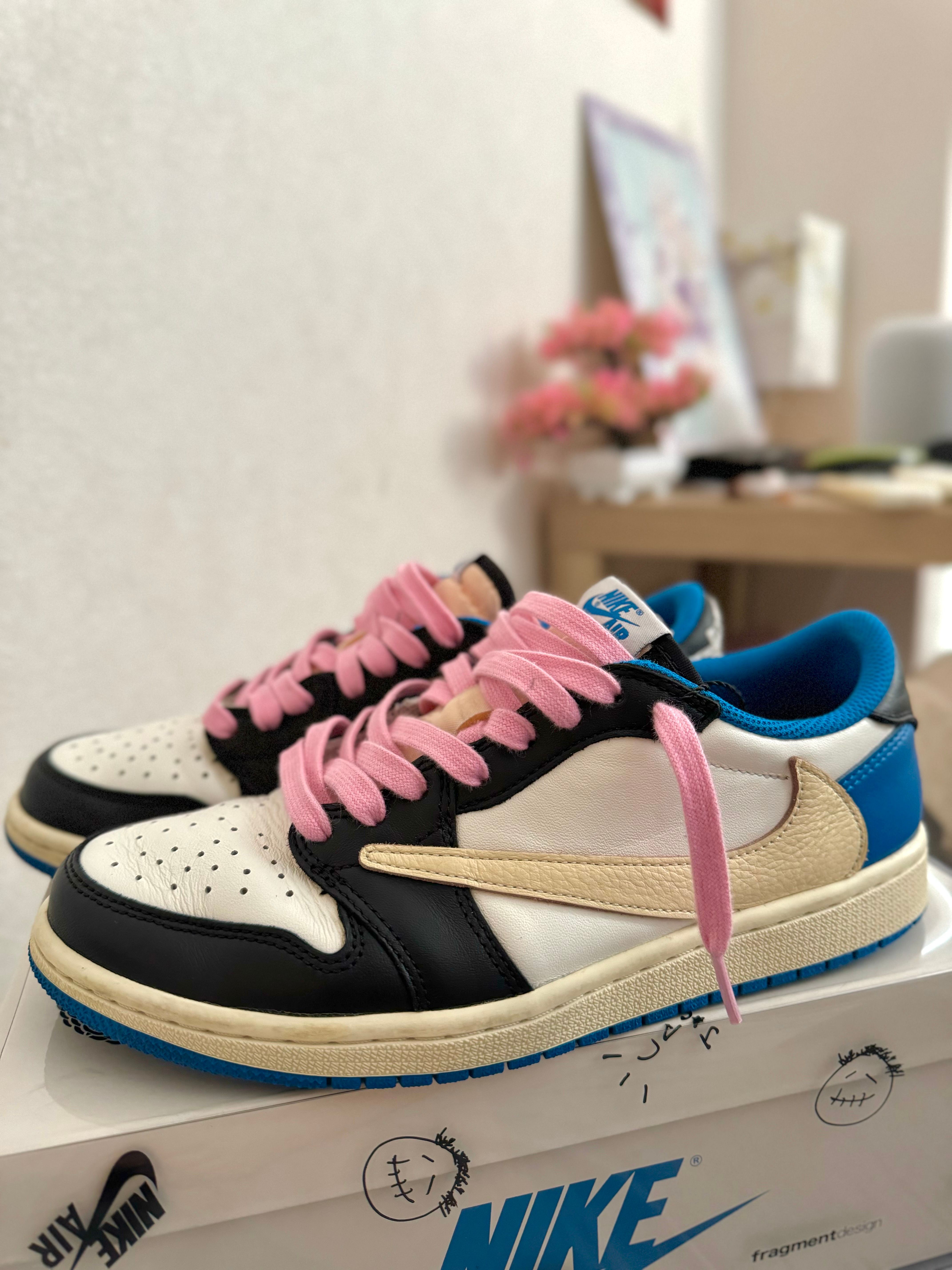 Travis Scott × fragment design × Nike Air Jordan 1 Low OG SP "Military Blue"