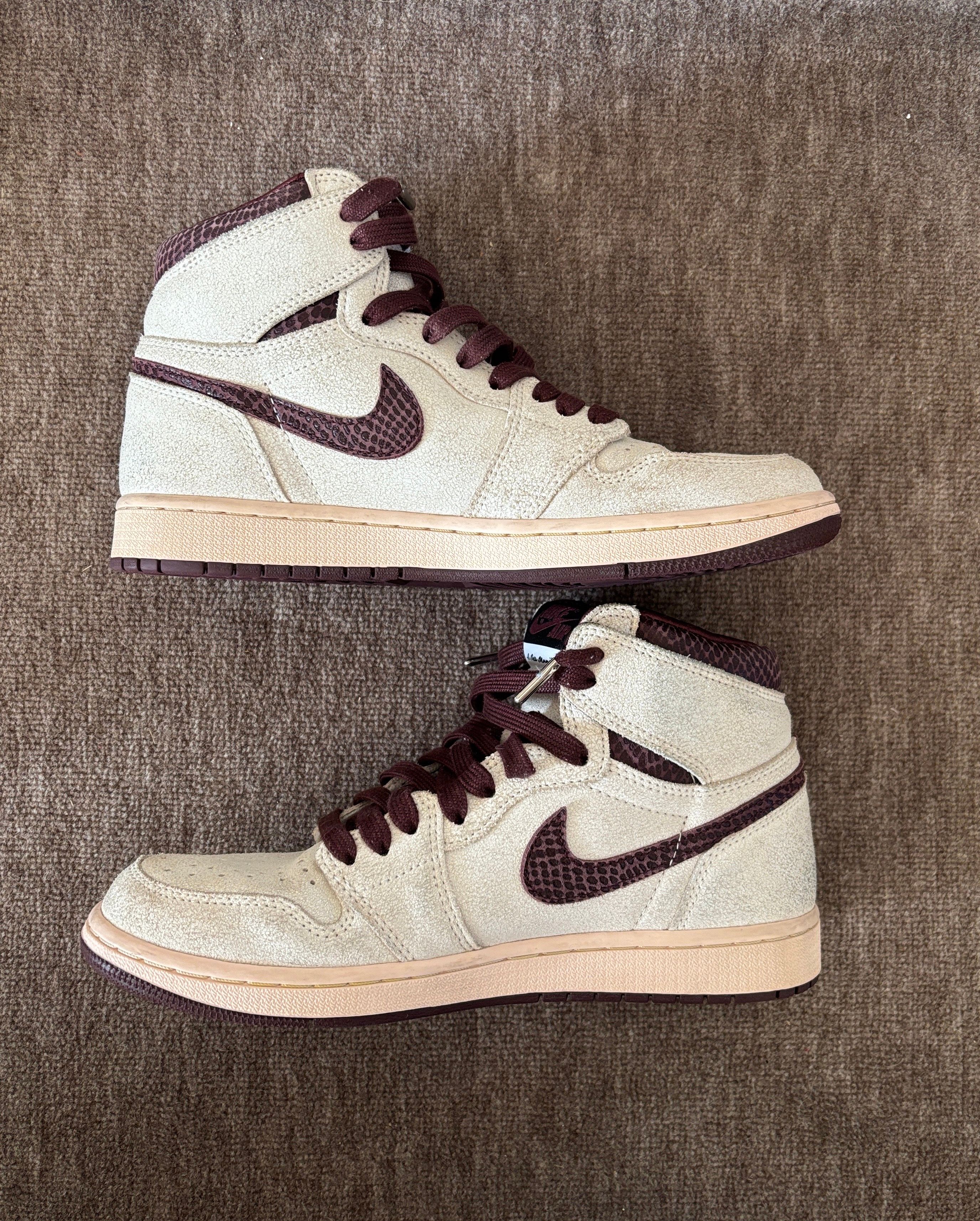 A Ma Maniere × Nike Air Jordan 1 Retro High OG "Sail and Burgundy"