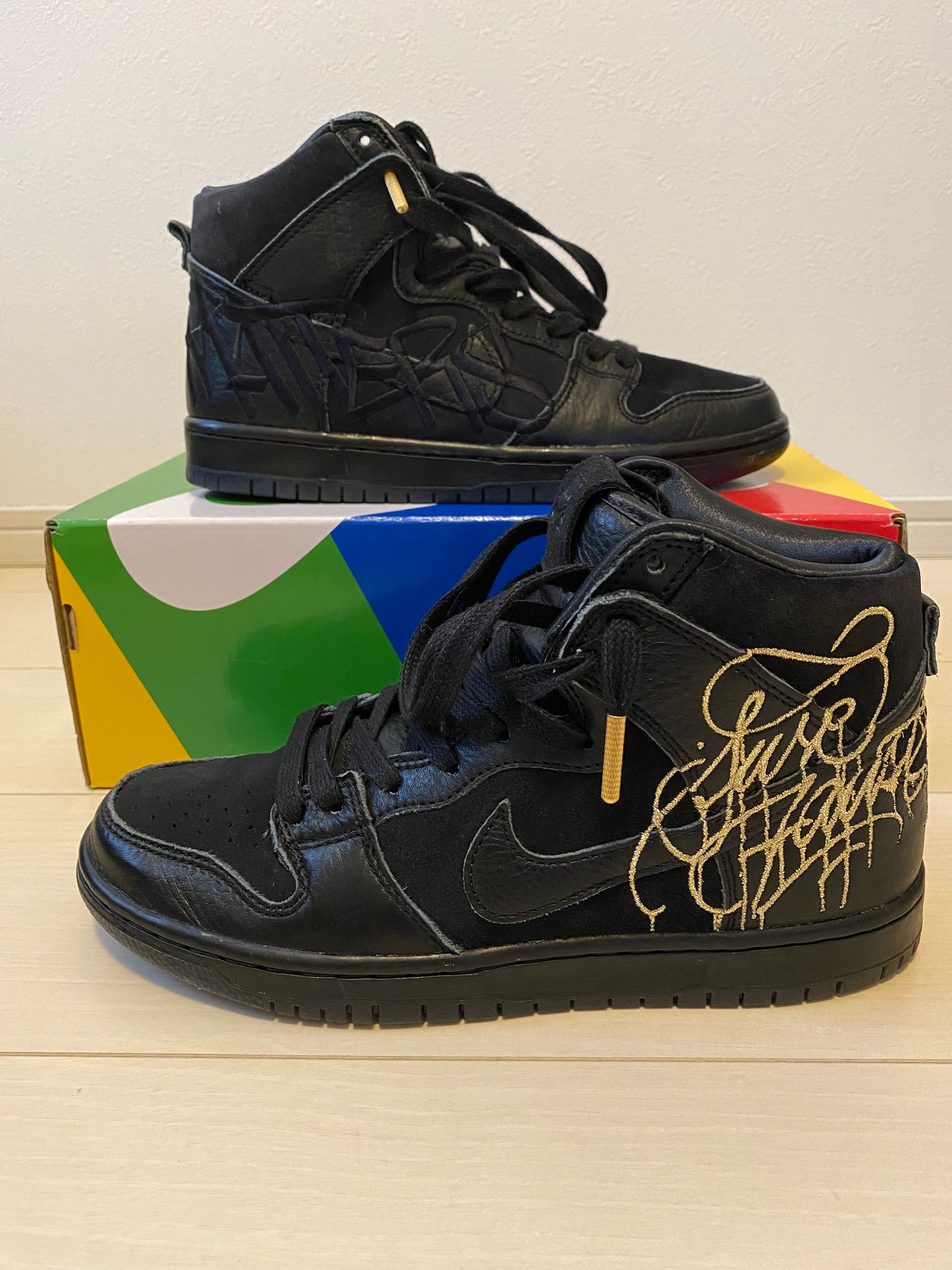Faust × Nike SB Dunk High "Black and Metallic Gold"