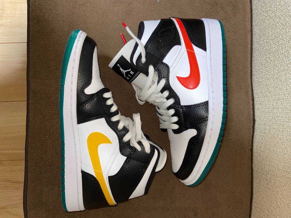 Nike Women's Air Jordan 1 Mid "White/Red/Yellow"