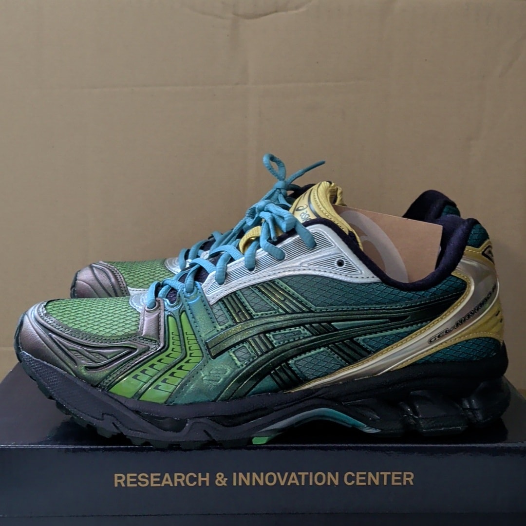 P.Andrade × Asics Gel-Kayano 14 "Green/Gold/Aqua/Purple"
