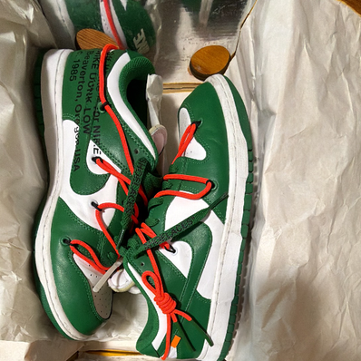 Off-White × Nike Dunk Low "White/Pine Green"