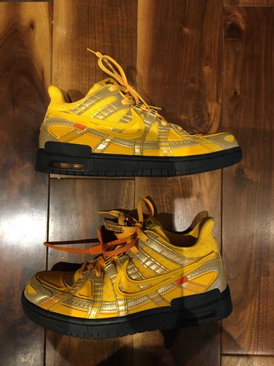 Off-White × Nike Air Rubber Dunk "University Gold"
