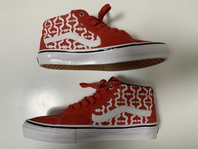 Supreme × Vans Monogram S Logo Skate Grosso Mid "Red"