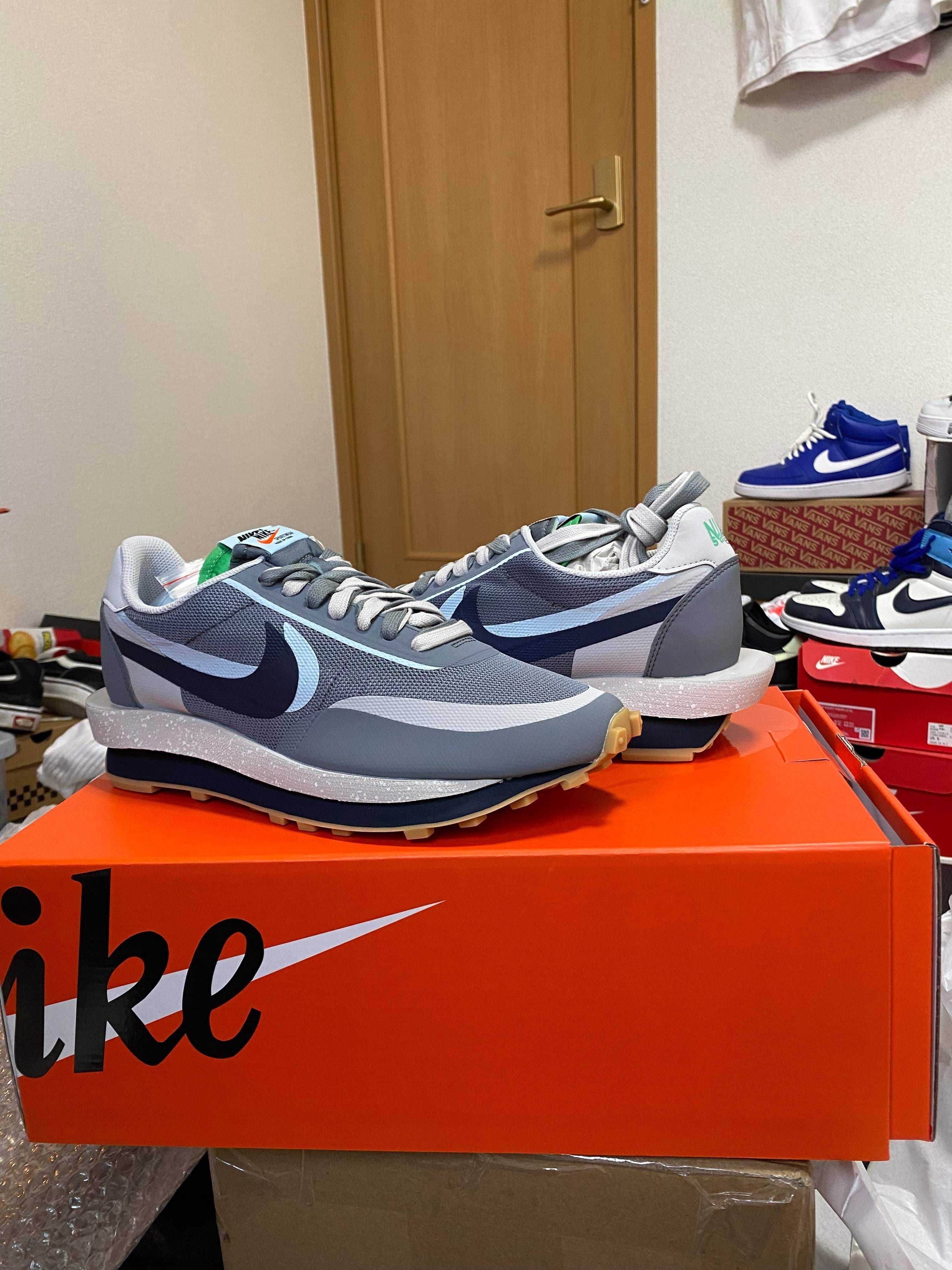 CLOT × Sacai × Nike LD Waffle "Grey Obsidian/Cool Grey"