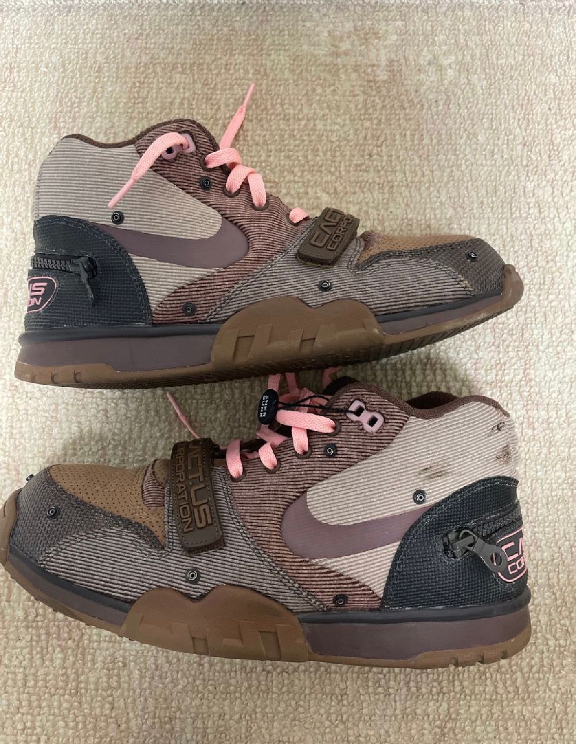 Travis Scott x Nike Air Trainer 1 SP "Archaeo Brown and Rust Pink"