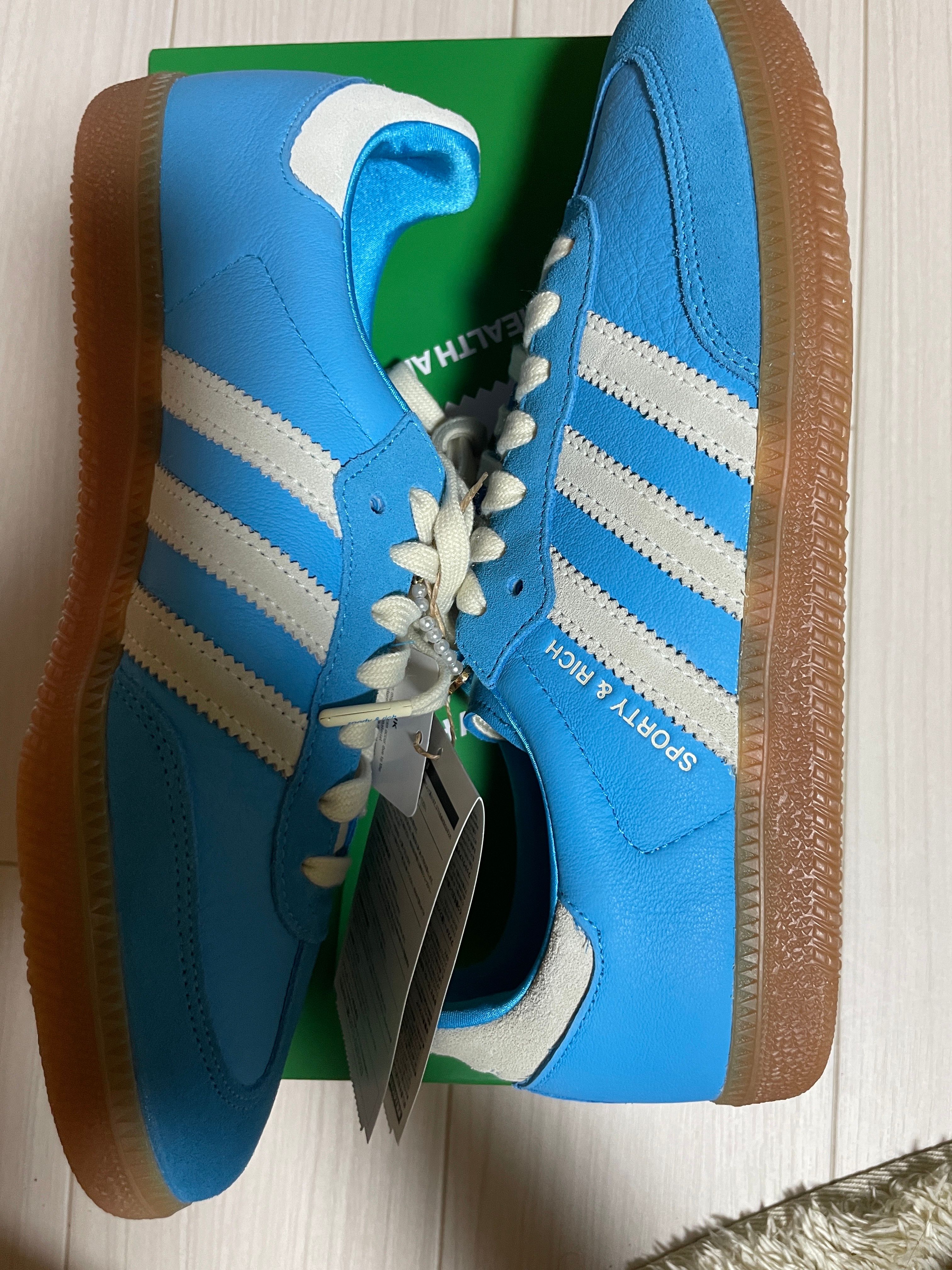 Sporty & Rich × adidas Samba OG "Blue Rush"