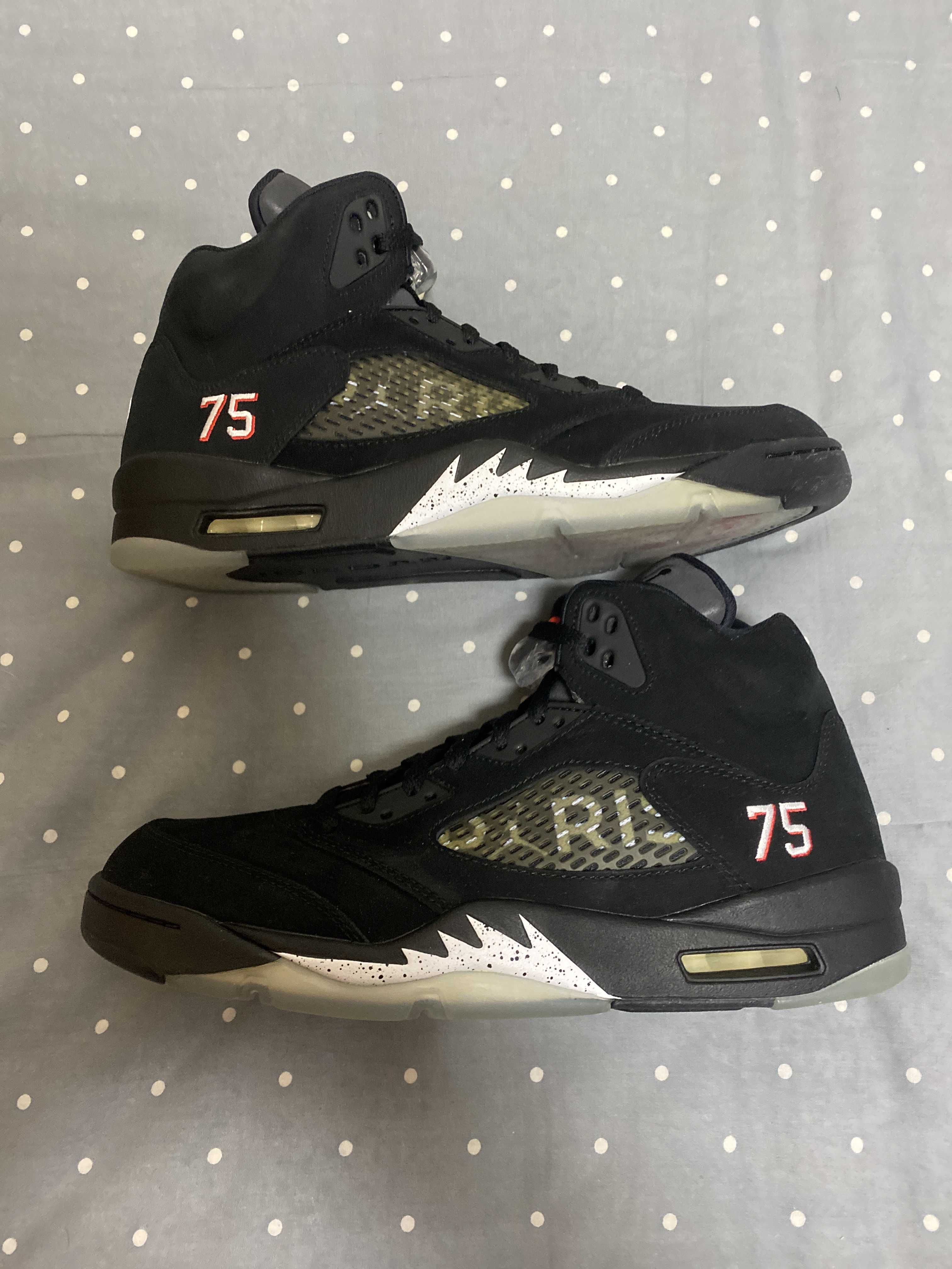 NIKE AIR JORDAN 5 PARIS SAINT-GERMAIN BLACK/CEMENT GREY