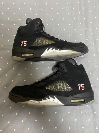 NIKE AIR JORDAN 5 PARIS SAINT-GERMAIN BLACK/CEMENT GREY