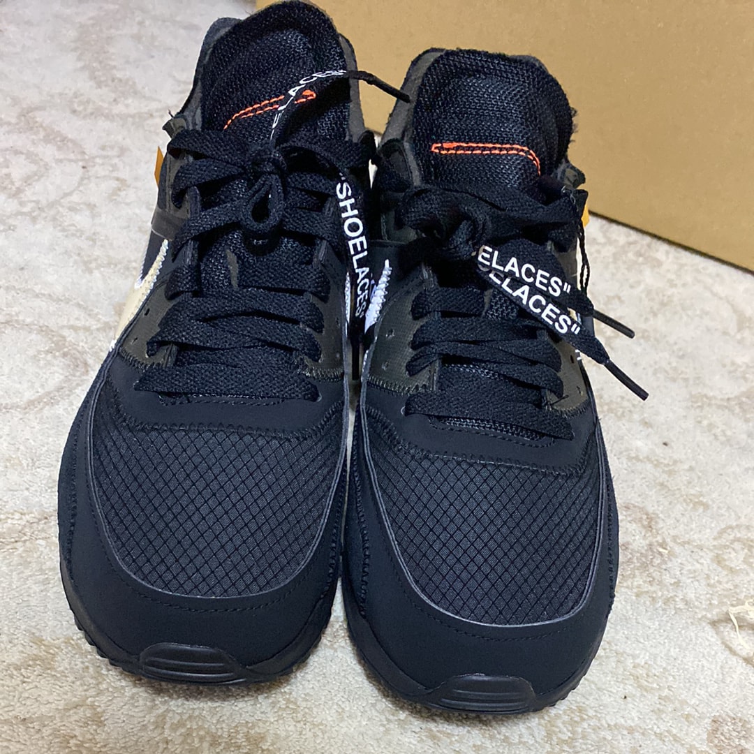 オフホワイト × ナイキ エアマックス90 "ブラック/ブラック-コーン-ホワイト"