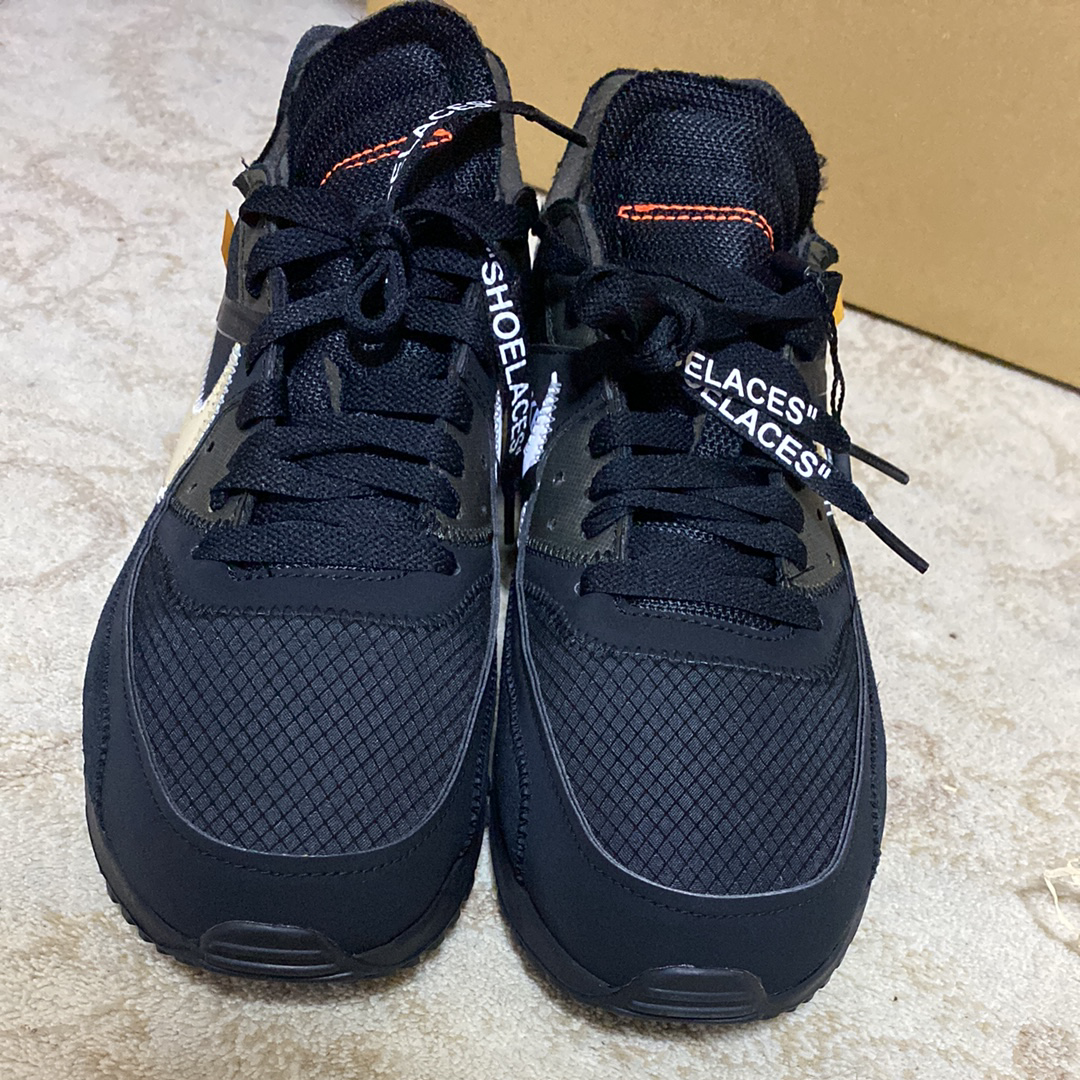 Off-White × Nike Air Max 90 "Black/Black-Cone-White"