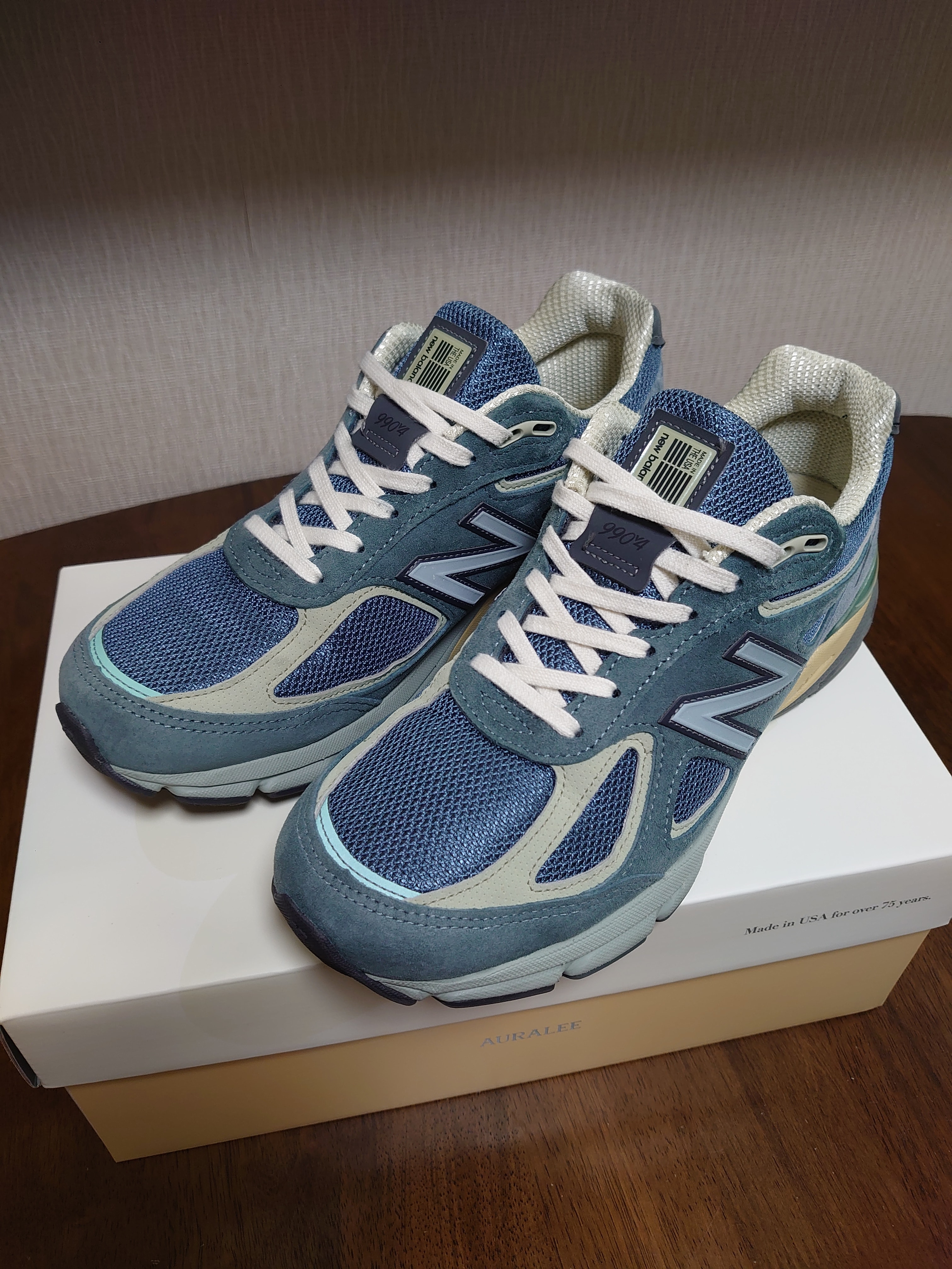 AURALEE × New Balance 990V4 "Dusty Blue"