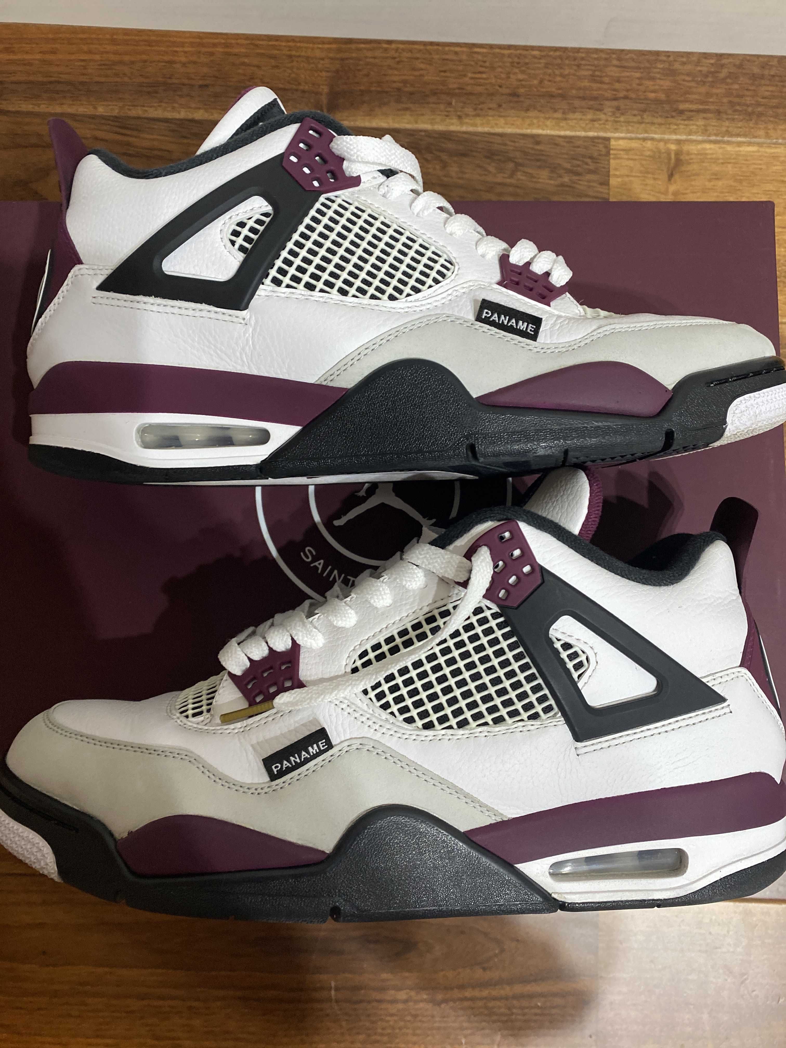 Paris Saint Germain ×Nike Air Jordan 4 Retro "White/Bordeaux/Neutral Gray"
