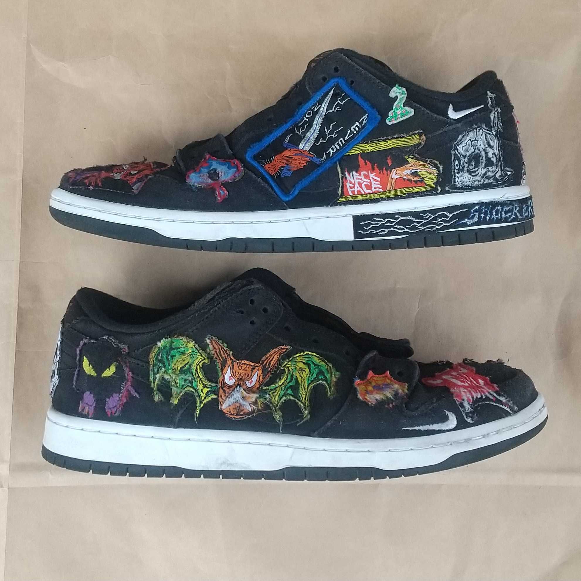 Neck face × Nike SB Dunk Low "Black/White/Multi Color"