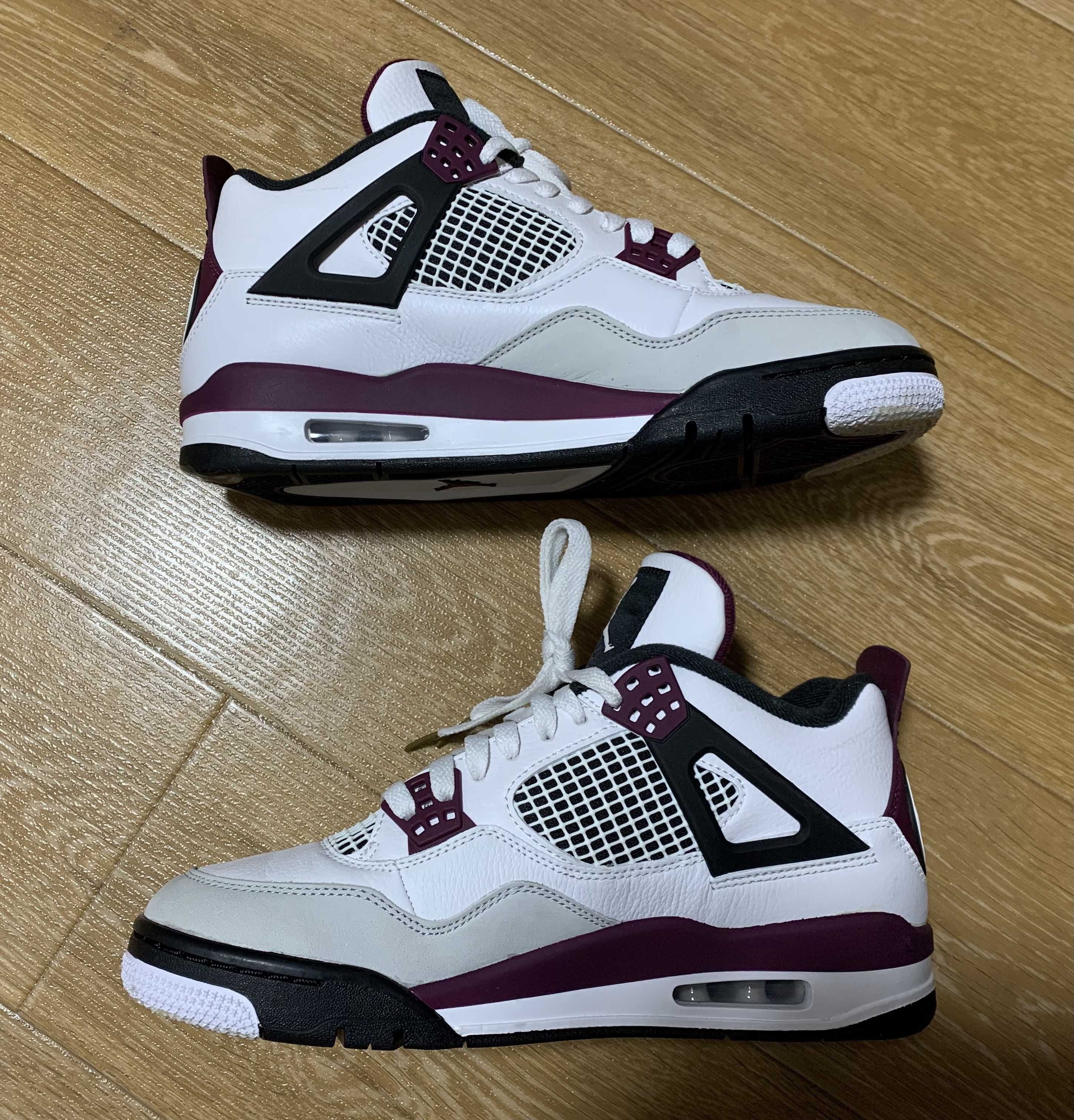 Paris Saint Germain ×Nike Air Jordan 4 Retro "White/Bordeaux/Neutral Gray"
