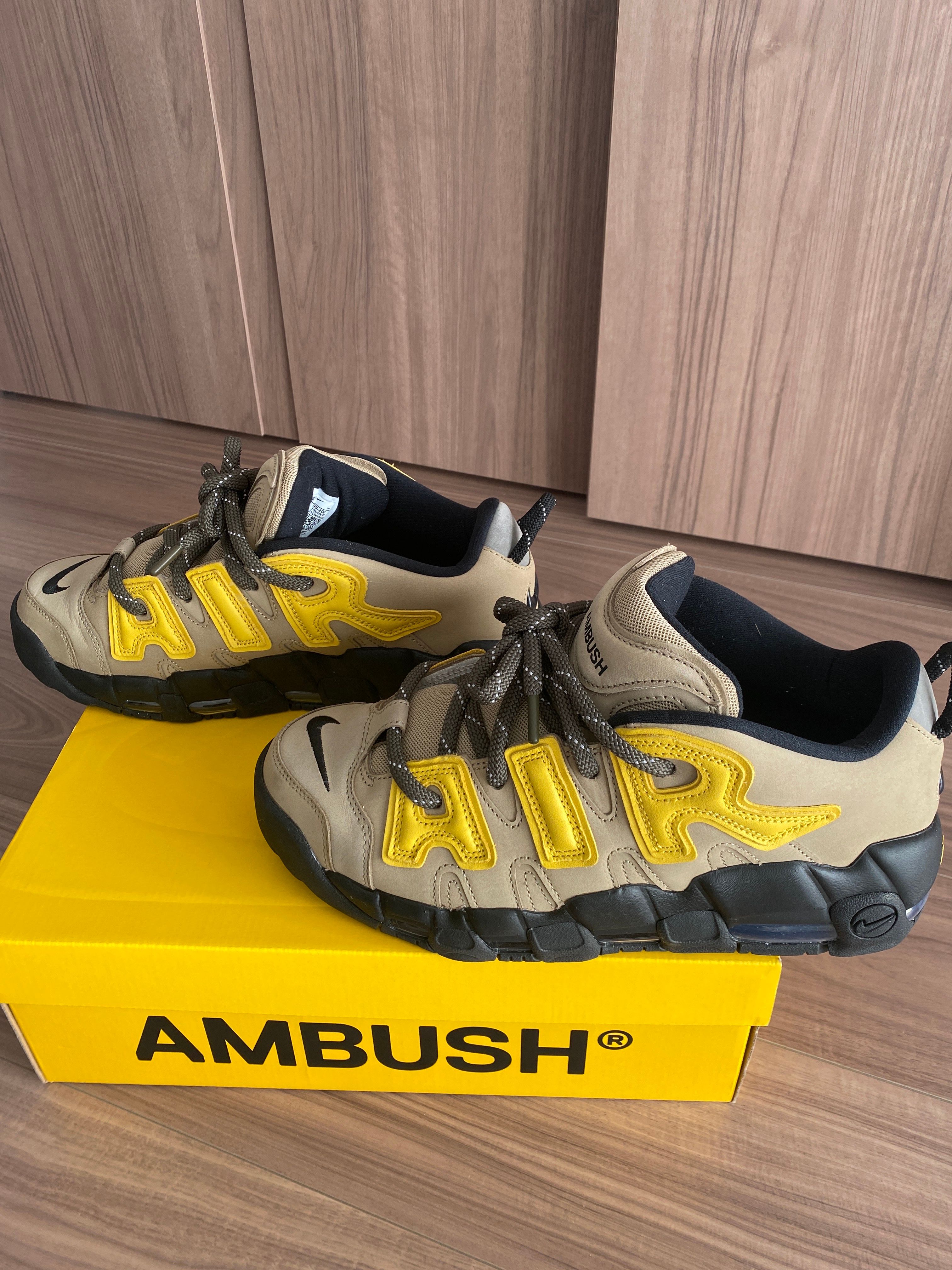 AMBUSH × Nike Air More Uptempo Low "Vivid Sulfur and Limestone"