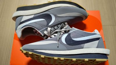 CLOT × Sacai × Nike LD Waffle "Grey Obsidian/Cool Grey"