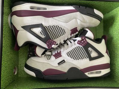 Paris Saint Germain ×Nike Air Jordan 4 Retro "White/Bordeaux/Neutral Gray"