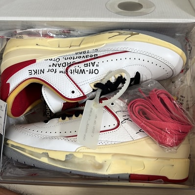 Off-White × Nike Air Jordan 2 Low "White and Varsity Red"