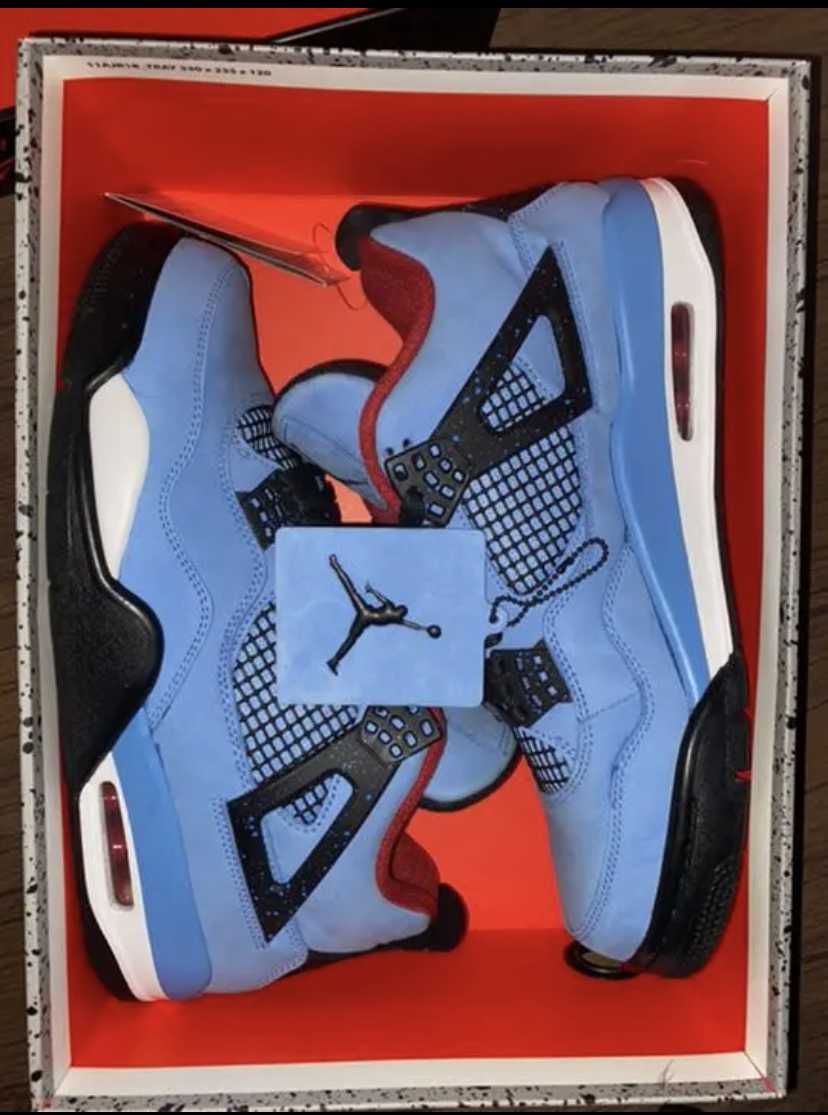 Travis Scott × Nike Air Jordan 4 Retro Cactus Jack "University Blue"