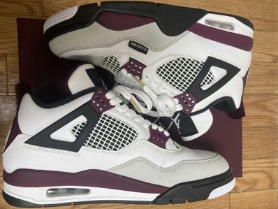 Paris Saint Germain ×Nike Air Jordan 4 Retro "White/Bordeaux/Neutral Gray"