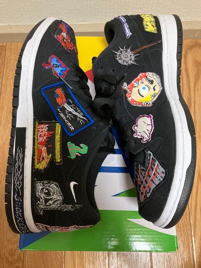 Neck face × Nike SB Dunk Low "Black/White/Multi Color"