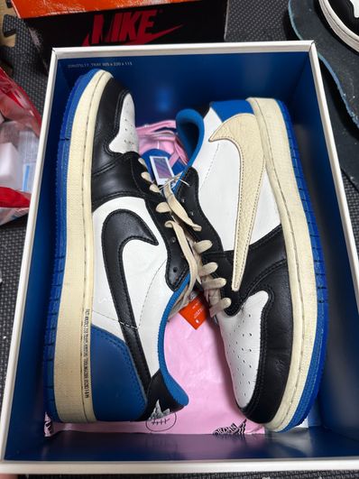 Travis Scott × fragment design × Nike Air Jordan 1 Low OG SP "Military Blue"