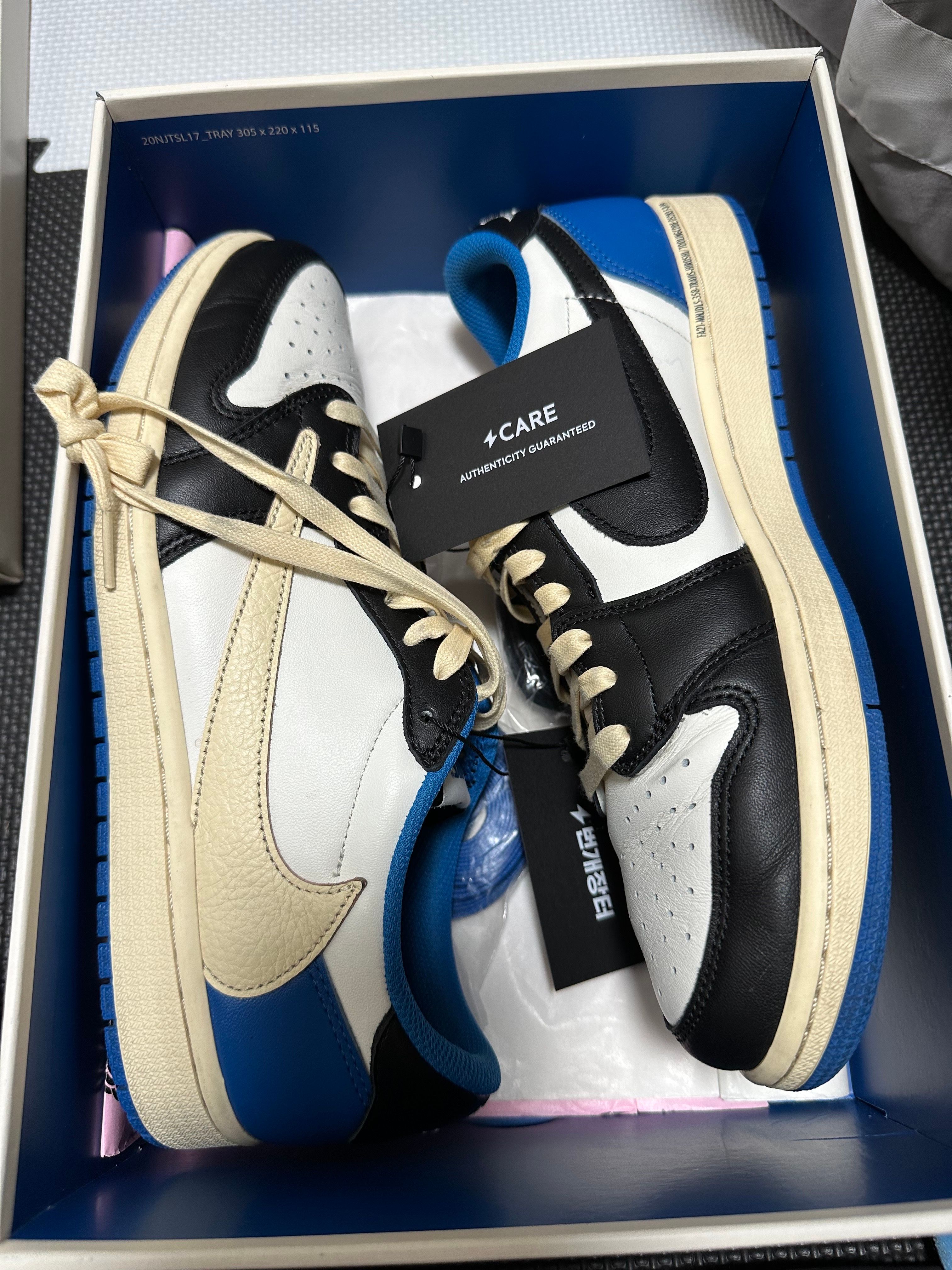 Travis Scott × fragment design × Nike Air Jordan 1 Low OG SP "Military Blue"