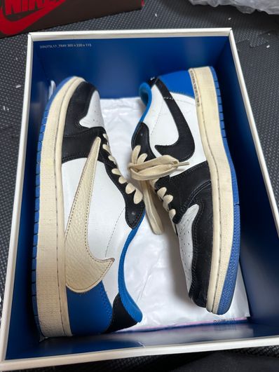 Travis Scott × fragment design × Nike Air Jordan 1 Low OG SP "Military Blue"