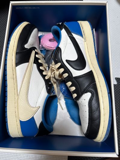 Travis Scott × fragment design × Nike Air Jordan 1 Low OG SP "Military Blue"