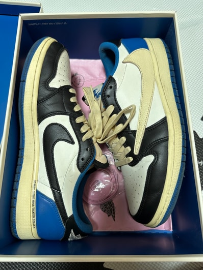 Travis Scott × fragment design × Nike Air Jordan 1 Low OG SP "Military Blue"