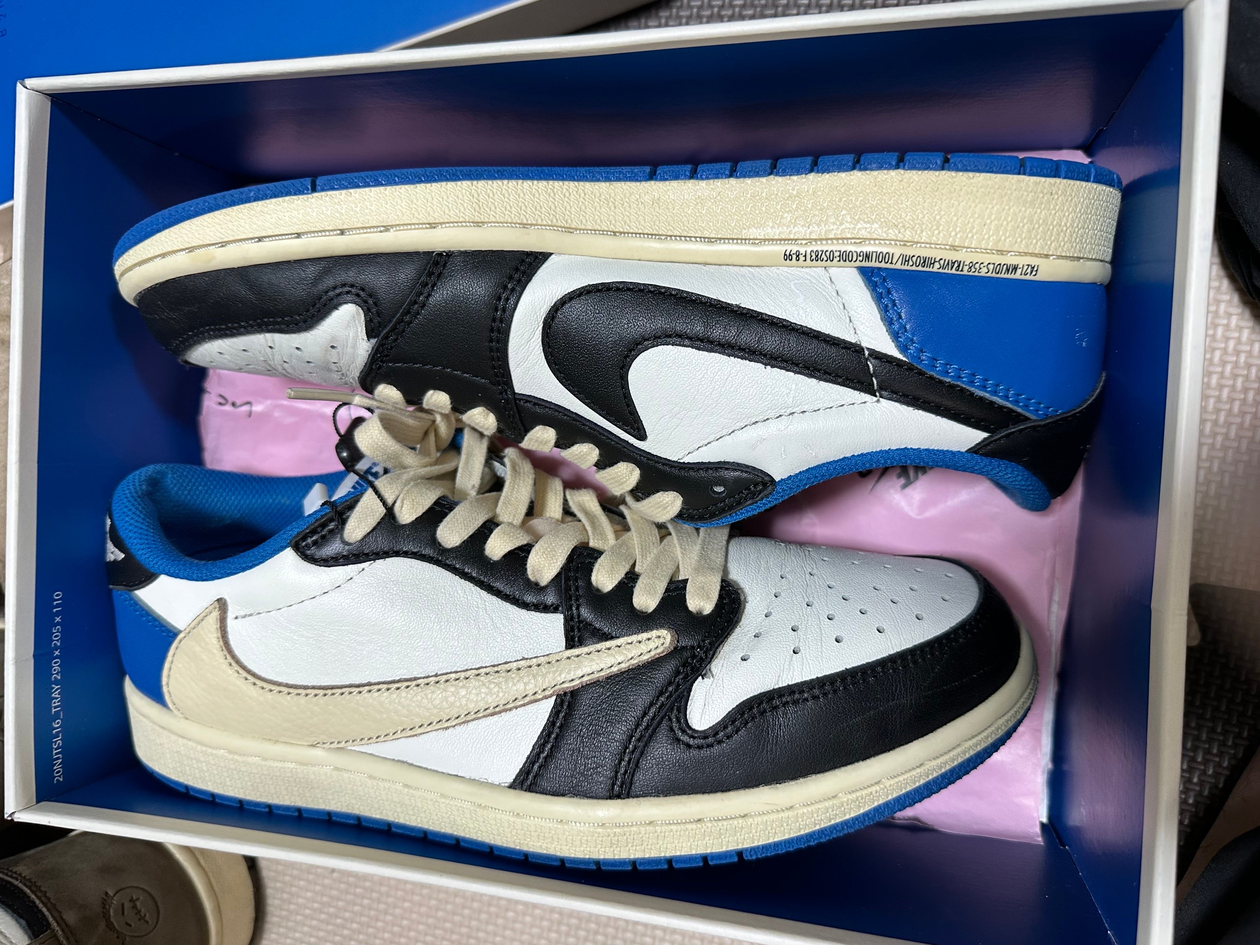 Travis Scott × fragment design × Nike Air Jordan 1 Low OG SP "Military Blue"