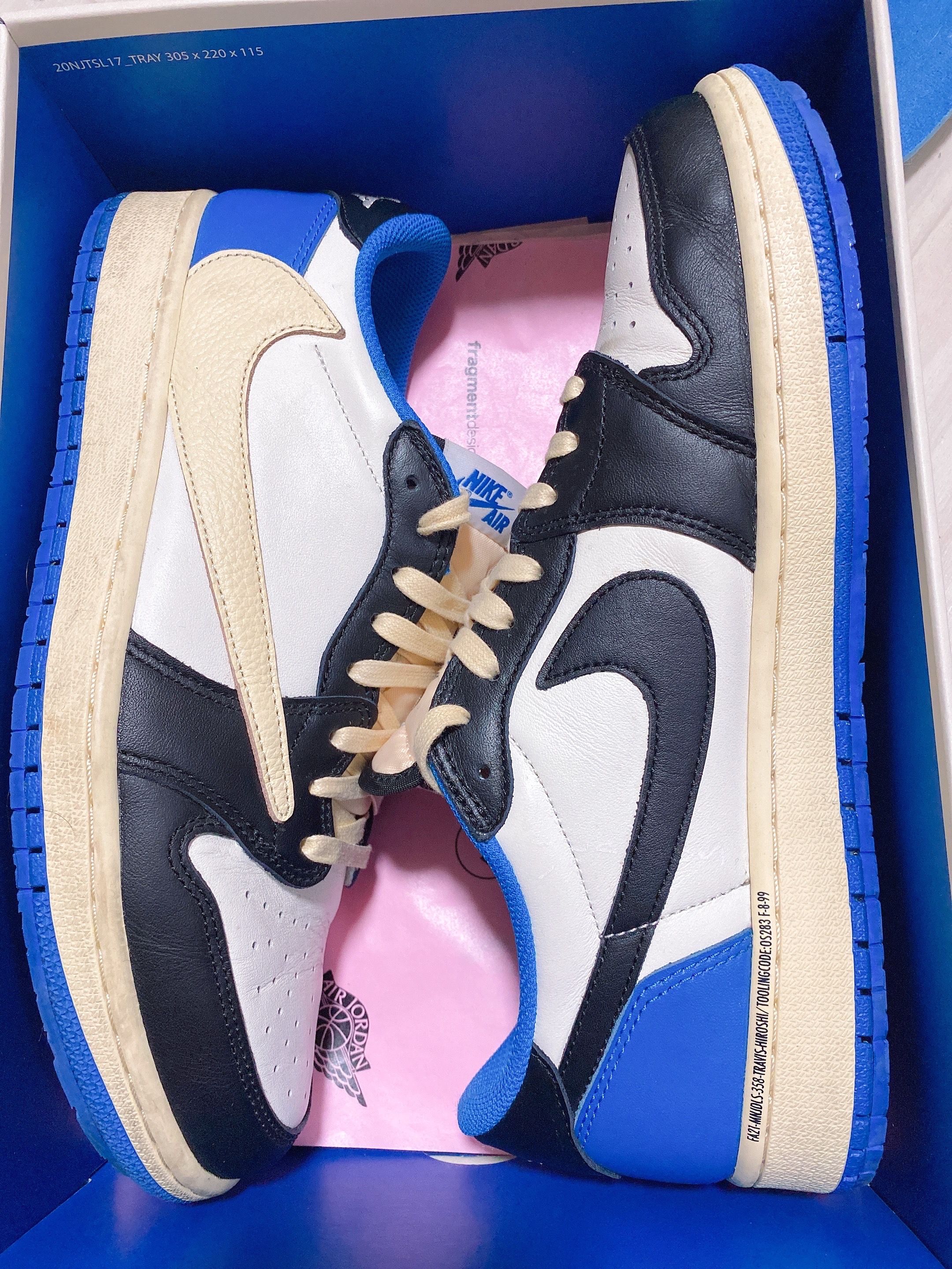 Travis Scott × fragment design × Nike Air Jordan 1 Low OG SP "Military Blue"