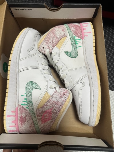 Nike GS Air Jordan 1 Mid "Paint Drip"