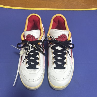 Off-White × Nike Air Jordan 2 Low "White and Varsity Red"