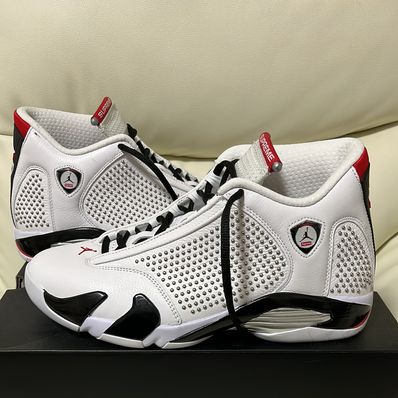 Supreme × Nike Air Jordan 14 Retro "White/University Red"