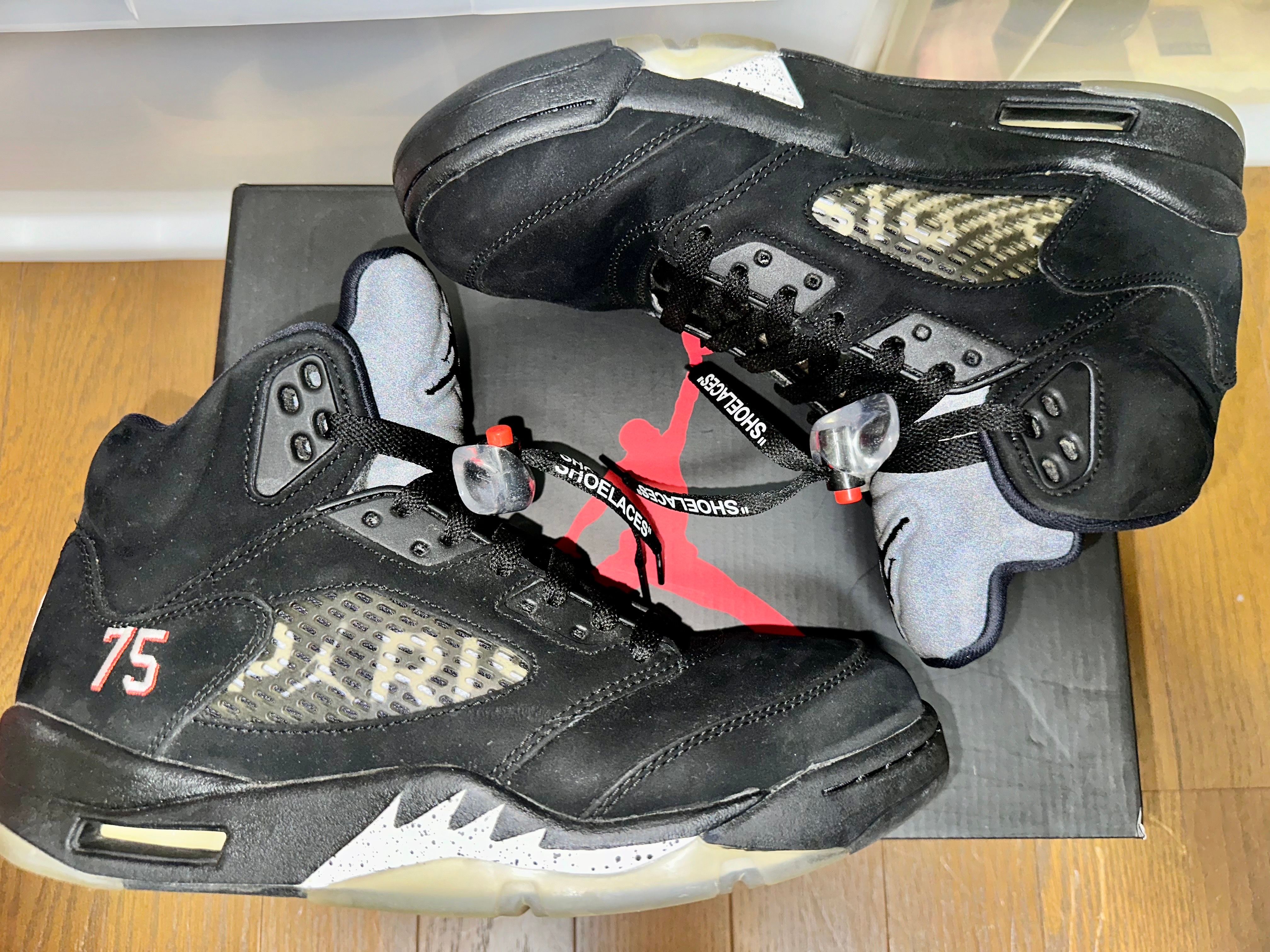 NIKE AIR JORDAN 5 PARIS SAINT-GERMAIN BLACK/CEMENT GREY